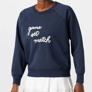 NWT Navy Blue 'Game Set Match' Sweatshirt